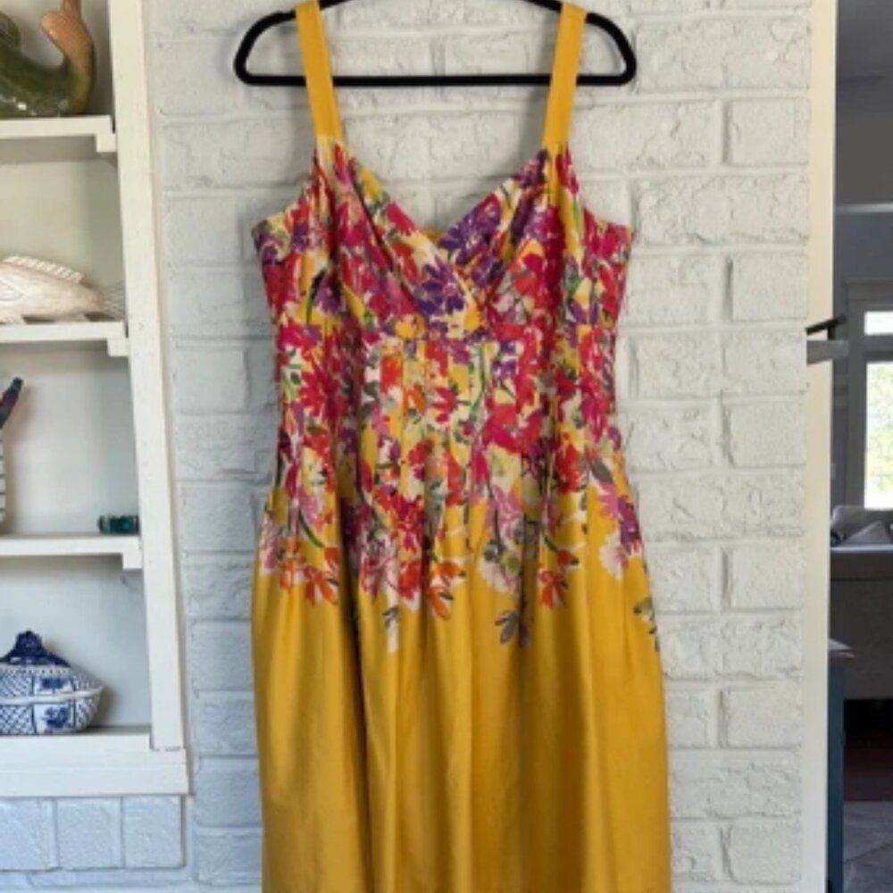 Evan Picone Pink and Red Sweetheart Sundress